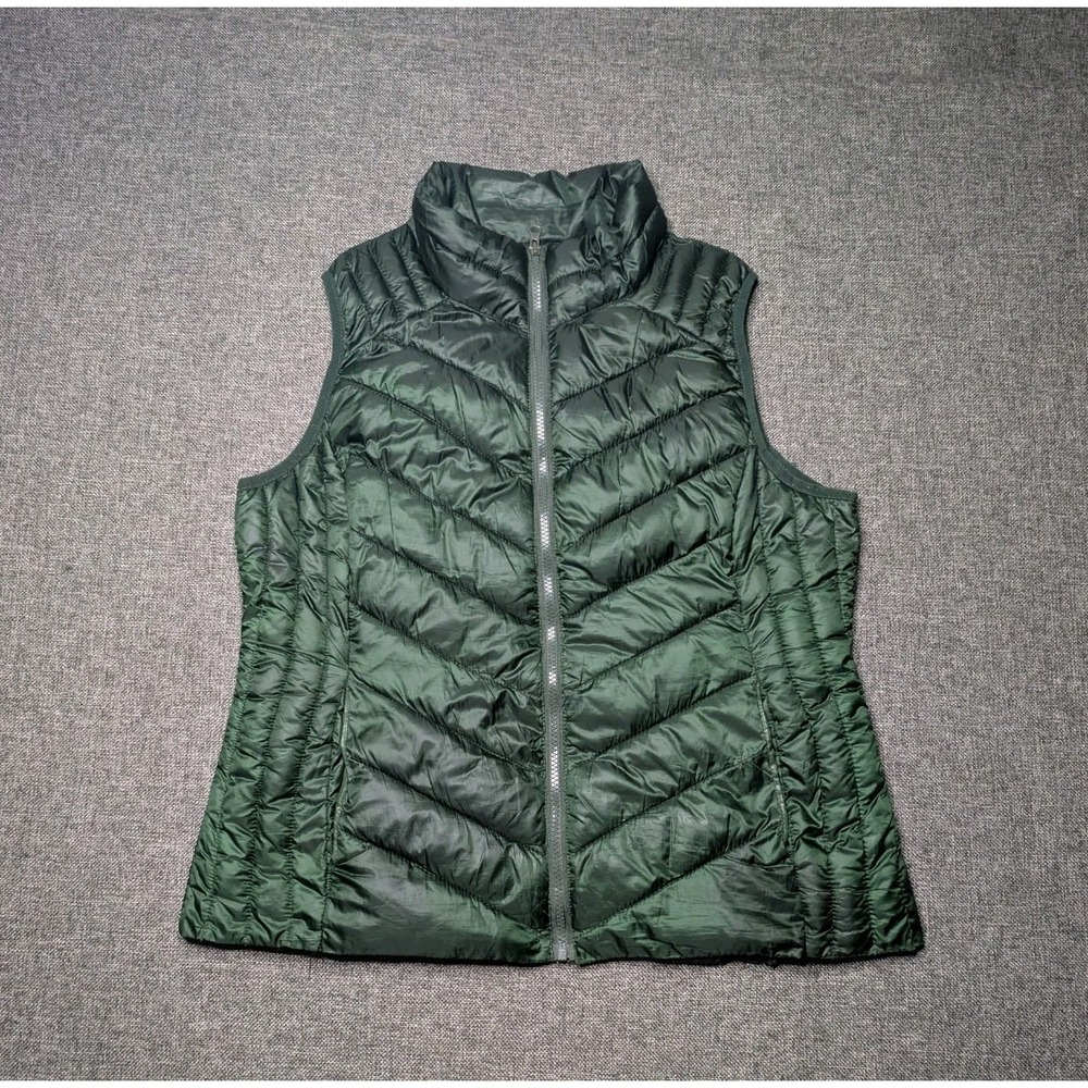 Glacier's Edge Quilted Vest Women's Size Large Green Full Zip Jacket